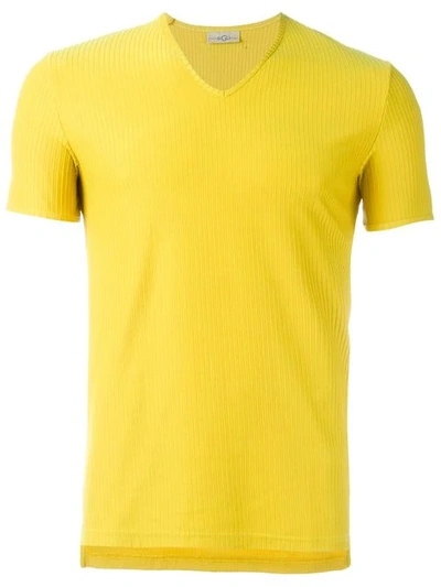 Pre-owned Romeo Gigli Vintage Ribbed T-shirt In Yellow