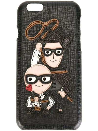 Dolce & Gabbana Western Designers Patch Iphone 6 Case In Black