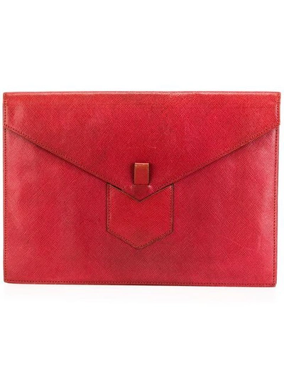 Pre-owned Saint Laurent Clutch Bag In Red