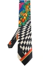 VERSACE VERSACE VINTAGE CHECKERED FRUIT PRINT TIE - MULTICOLOUR