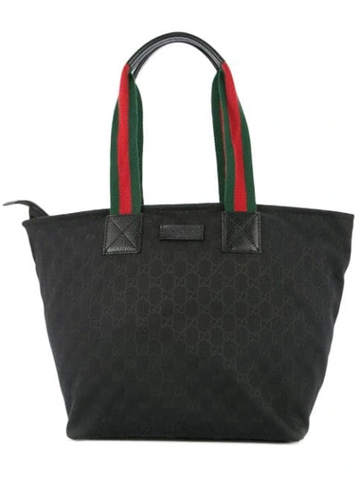 Pre-owned Gucci Vintage 古着shelly Line手提包 - 黑色 In Black