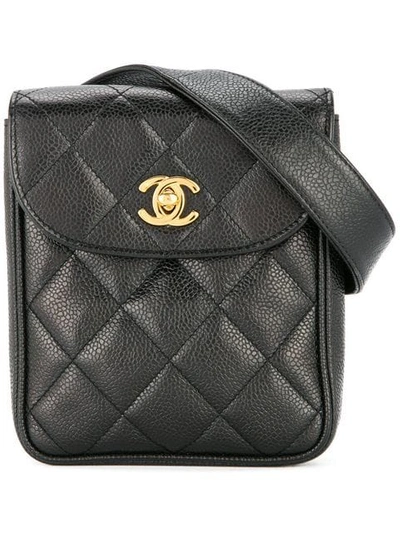 Pre-owned Chanel Vintage 古着绗缝腰包 - 黑色 In Black