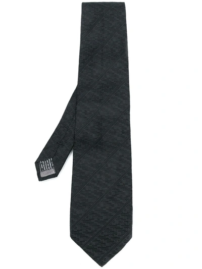 Pre-owned Versace 1990's Textured Tie In Black