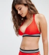 WOLF & WHISTLE WOLF & WHISTLE FULLER BUST EXCLUSIVE TRIANGLE ELASTIC BIKINI TOP DD - G CUP-RED,PPFB1505