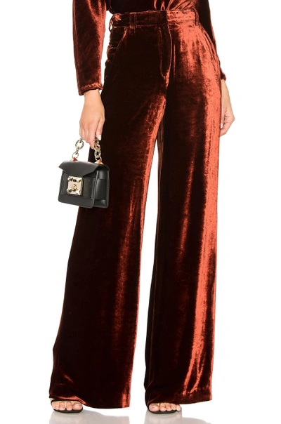 A.l.c Ashbury Wide-leg Velvet Pants In Cognac