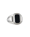 David Yurman Men's Sterling Silver & Black Onyx Deco Signet Ring In Silver