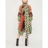 Etro Asymmetric Printed Silk-georgette Midi Dress In Mint Green