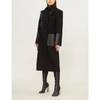 ALEXANDER MCQUEEN LEATHER-PANEL DOUBLE-BREASTED WOOL-FELT COAT