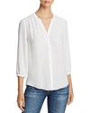 Nydj Semisheer Pintuck Blouse In Optic White