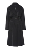 PROENZA SCHOULER BELTED STRETCH DENIM TRENCH COAT,R1921000DC048B