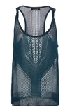 CUSHNIE TWISTED STRAP OPEN-KNIT TANK TOP,1198202-50