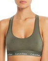 Calvin Klein Modern Cotton Collection Cotton Blend Racerback Bralette In Beetle