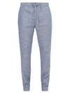 Frescobol Carioca Oscar Linen & Cotton Chino Pants In Blue