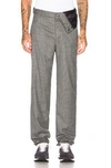 Y/PROJECT Y/PROJECT ASYMMETRIC WAIST TROUSER IN GRAY,PLAID.,YPRF-MP4