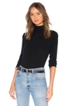 Splendid Long Sleeve Turtleneck Top In Black