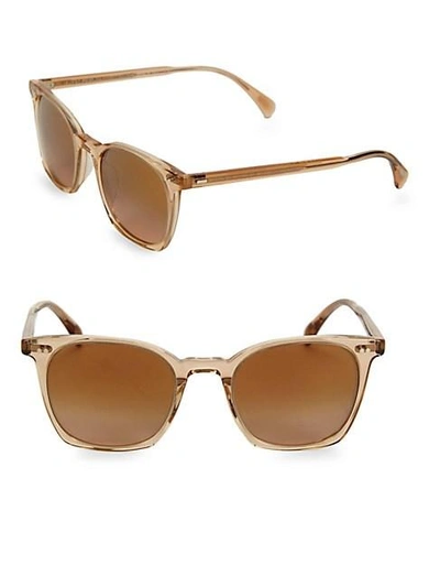 Oliver Peoples Unisex L.a. Coen Mirrored Square Sunglasses, 49mm In Buff/amber Gold Mirror