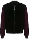 SAINT LAURENT QUILTED VELVET BOMBER JACKET