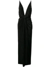 ALEXANDRE VAUTHIER MICRO STUDDED RUCHED GOWN