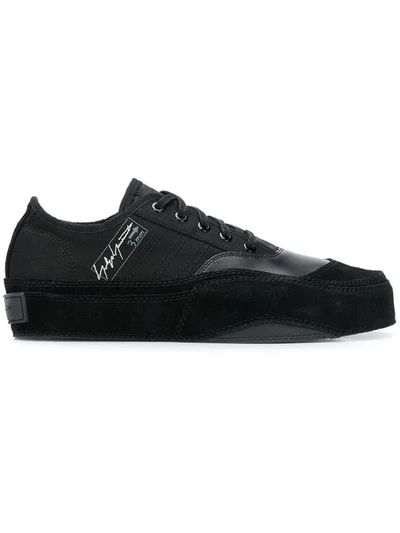 Yohji Yamamoto Adidas Low Trainers With Embroidery In Black