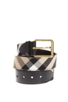 BURBERRY BURBERRY HOUSE CHECK LEATHER BELT