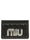 MIU MIU MIU MIU MATELASSÉ MAXI LOGO PLAQUE CARDHOLDER