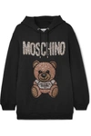 MOSCHINO Oversized crystal-embellished cotton-jersey hoodie