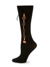 WOLFORD LACE-UP MID CALF SOCKS,0400099482331