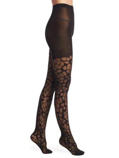 Wolford Lunar Faux Net Tights In Black