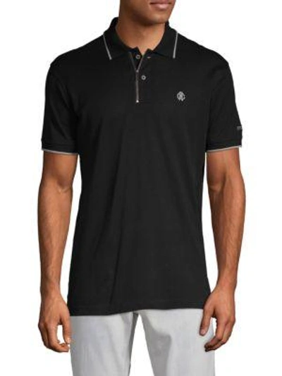 Roberto Cavalli Short-sleeve Cotton Polo In Black