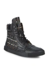 VALENTINO GARAVANI Studded High-Top Sneakers,0400099122431