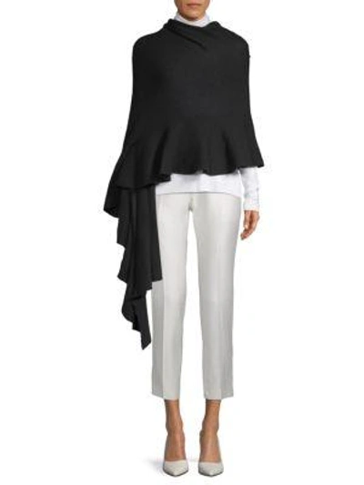 Portolano Ribbed Cashmere Wrap In Black