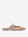 Kurt Geiger Princely Crystal Embellished Mule In Camel