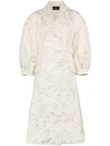 SIMONE ROCHA LEAF EMBROIDERED COTTON COAT