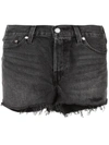 Levi's Levis Grey Distressed 501 Original Shorts In Black