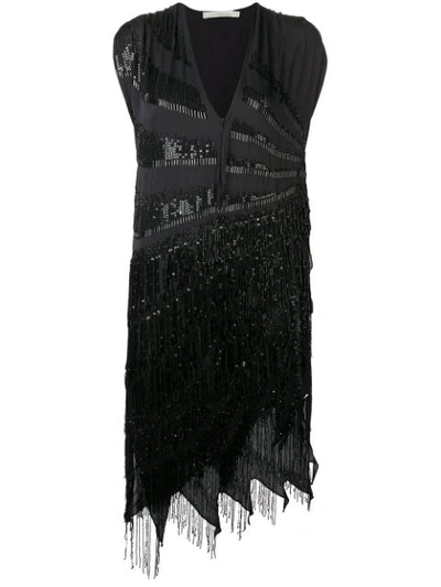 Amen Multi-beads Cocktail Dress - 黑色 In Black