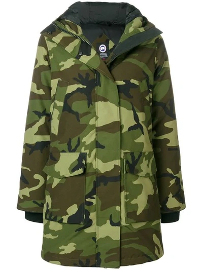 Canada Goose Padded Camouflage Coat In Green