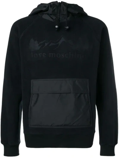 Love Moschino Logo Embossed Hoodie - 黑色 In Black