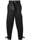 JW ANDERSON men's fold-front utility leather trousers