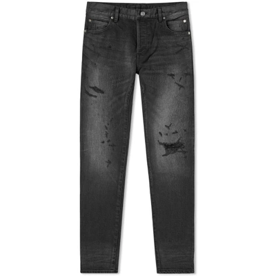 Balmain Distressed Skinny Fit Jean In Black