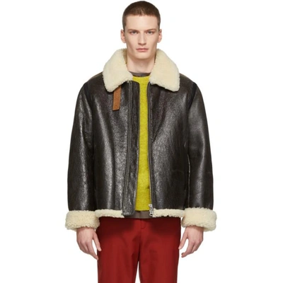 Acne Studios Shearling-lined Textured-leather Jacket In Shearling Jacket