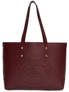 BURBERRY SMALL EMBOSSED CREST LEATHER TOTE