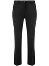 Pt01 Cropped Flared Tailored Trousers In Black