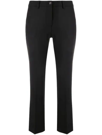 Pt01 Cropped Flared Tailored Trousers In Black