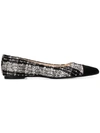 ANNA BAIGUERA ANNA BAIGUERA MALIKA SUEDE AND BOUCLÈ BALLET FLATS - BLACK