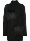 SIMONE ROCHA SIMONE ROCHA FAUX FUR DETAIL JUMPER - BLACK