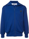 Comme Des Garçons Play Mens Navy Heart-appliqué Jersey Jacket Xxl