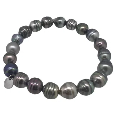 Pre-owned 15degreeslondon Modern Circle/ Baroque Tahiti Pearl Bracelet For Men In Multi