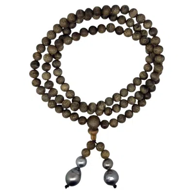 Pre-owned 15degreeslondon Oud & Tahitian Pearl Buddhist-inspired Necklace For Men In Multi