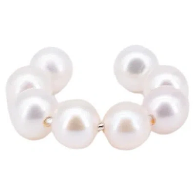 Pre-owned 15degreeslondon White Freshwater Pearl Ear Cuff