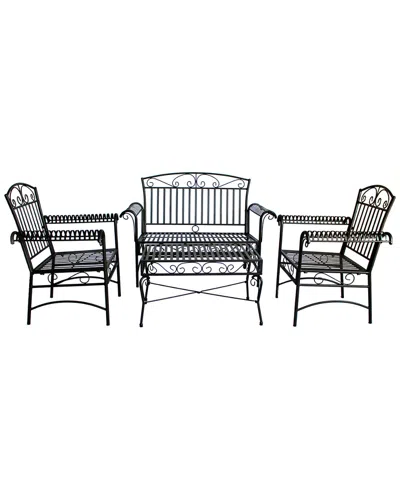 16 Elliot Way French Quarter Outdoor 4pc Seating Group In Black